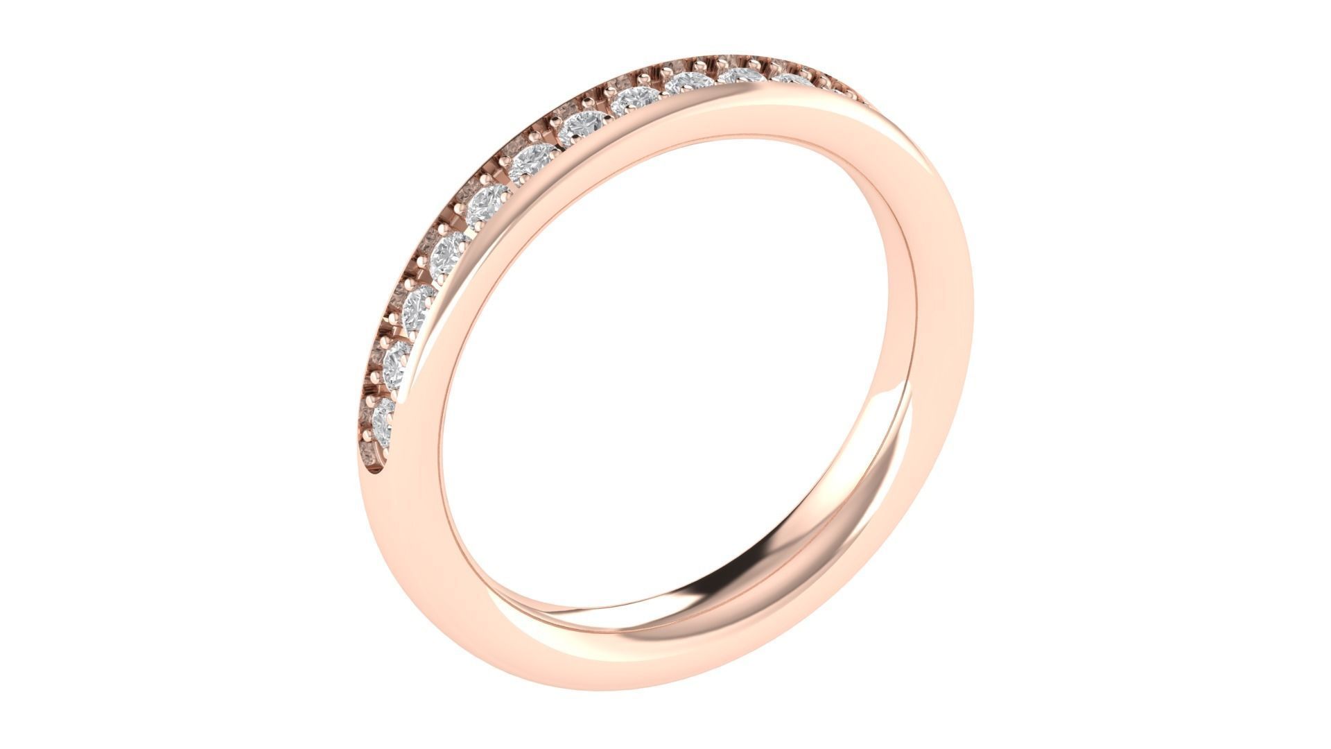 Round Diamond Eternity Band Ring 3dm STL OBJ FBX Renders Details 3D print model_5