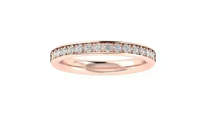 Round Diamond Eternity Band Ring 3dm STL OBJ FBX Renders Details 3D print model