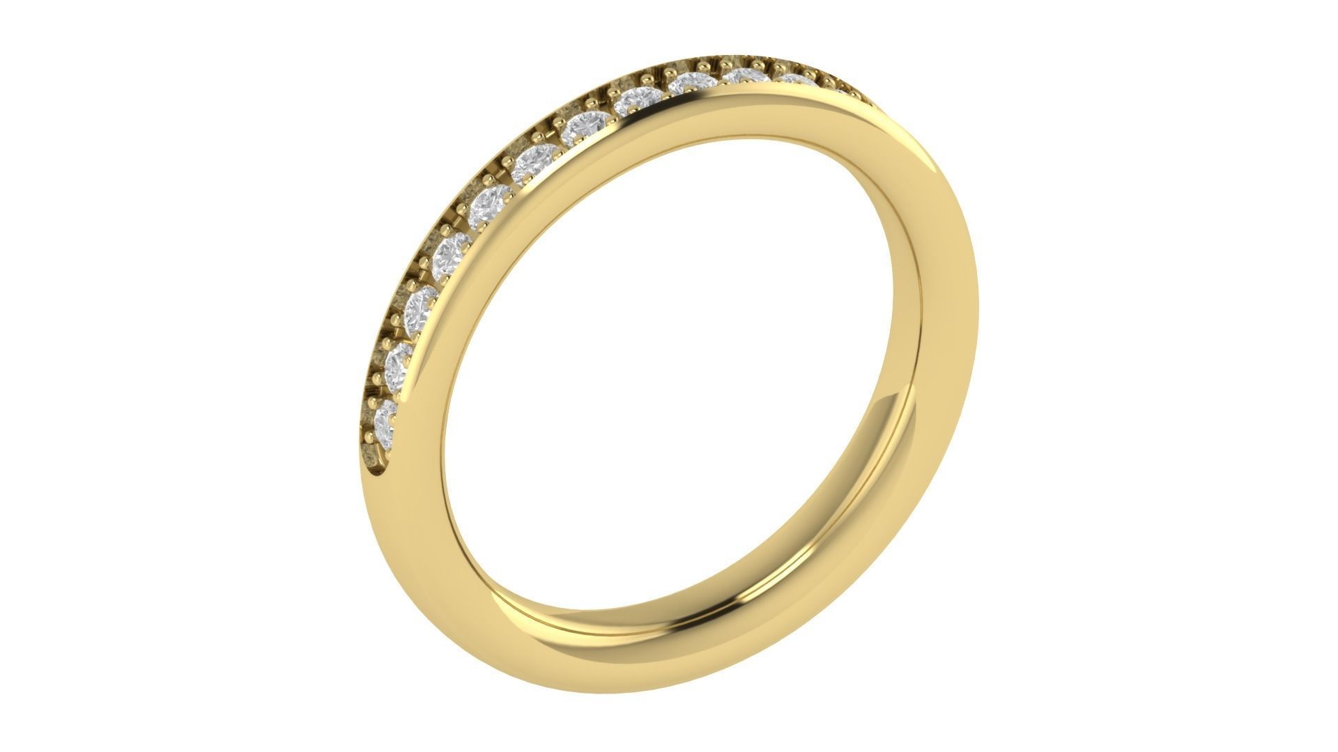 Round Diamond Eternity Band Ring 3dm STL OBJ FBX Renders Details 3D print model_4