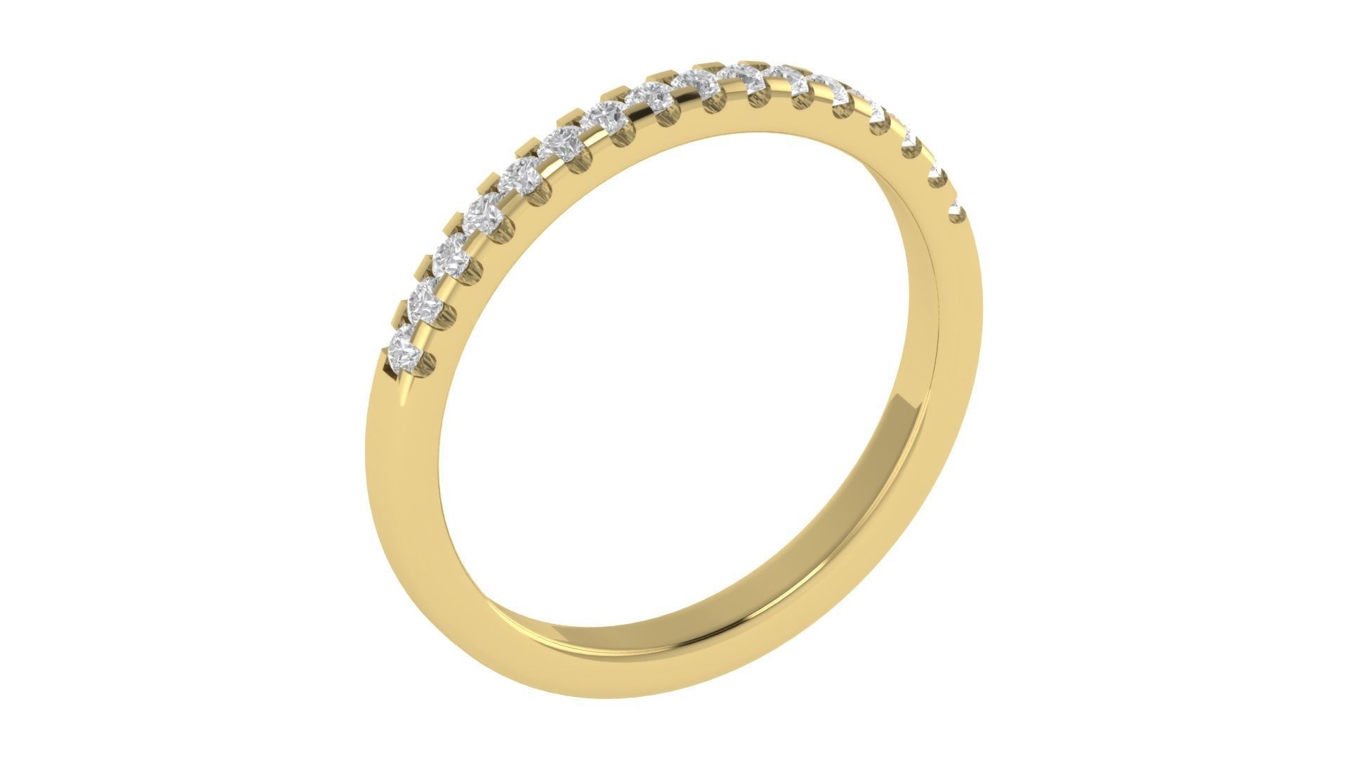 Round Diamond Eternity Band Ring 3dm STL OBJ FBX Renders Details 3D print model_3