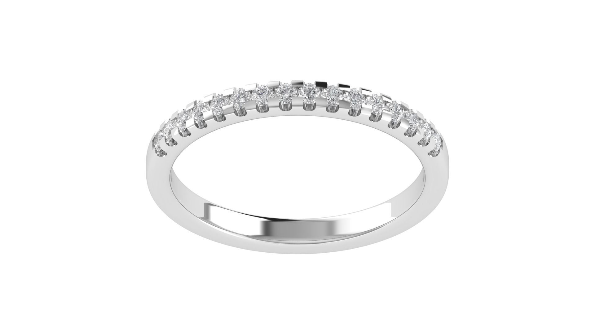 Round Diamond Eternity Band Ring 3dm STL OBJ FBX Renders Details 3D print model_20