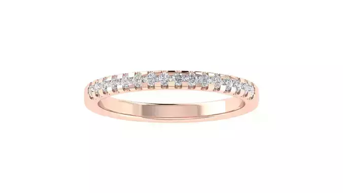 Round Diamond Eternity Band Ring 3dm STL OBJ FBX Renders Details 3D print model