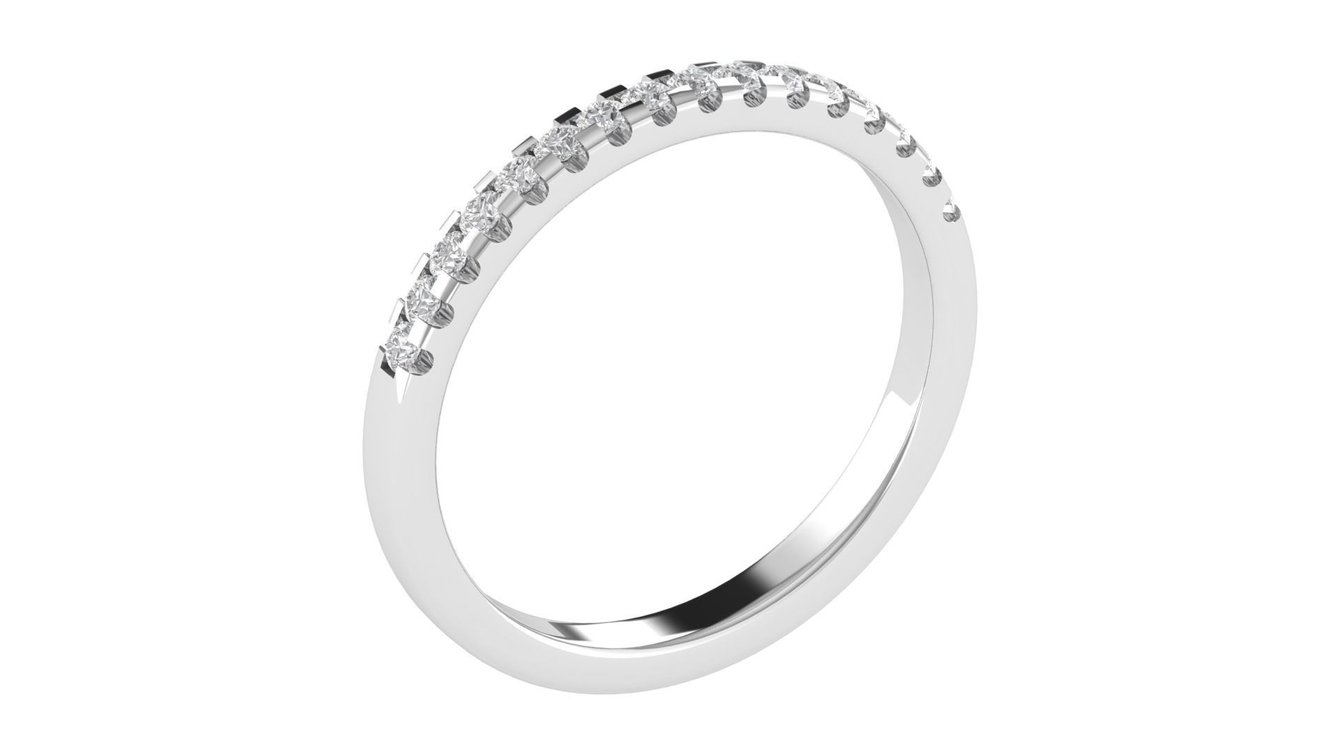 Round Diamond Eternity Band Ring 3dm STL OBJ FBX Renders Details 3D print model_4