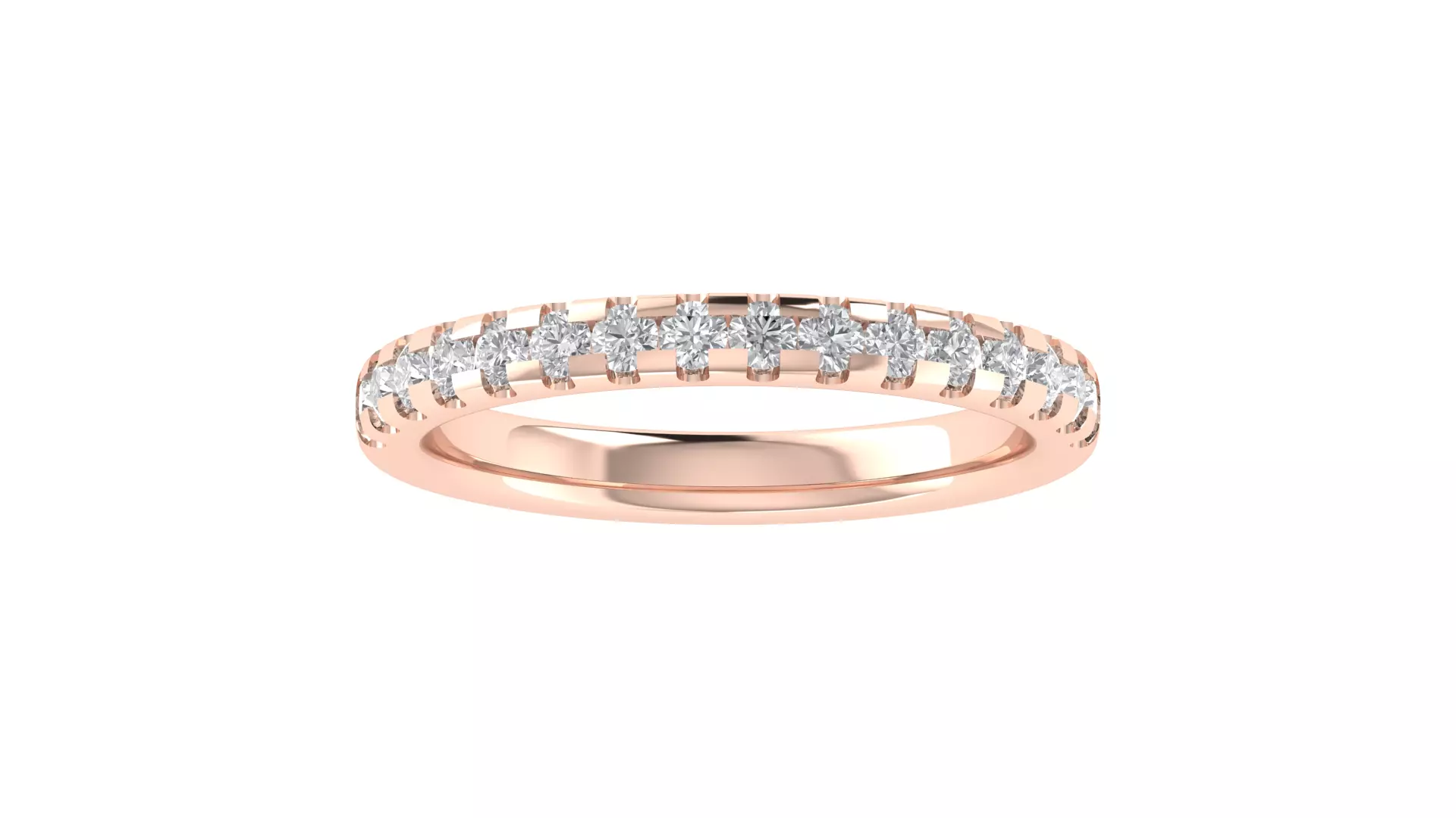 Round Diamond Eternity Band Ring 3dm STL OBJ FBX Renders Details 3D print model_0