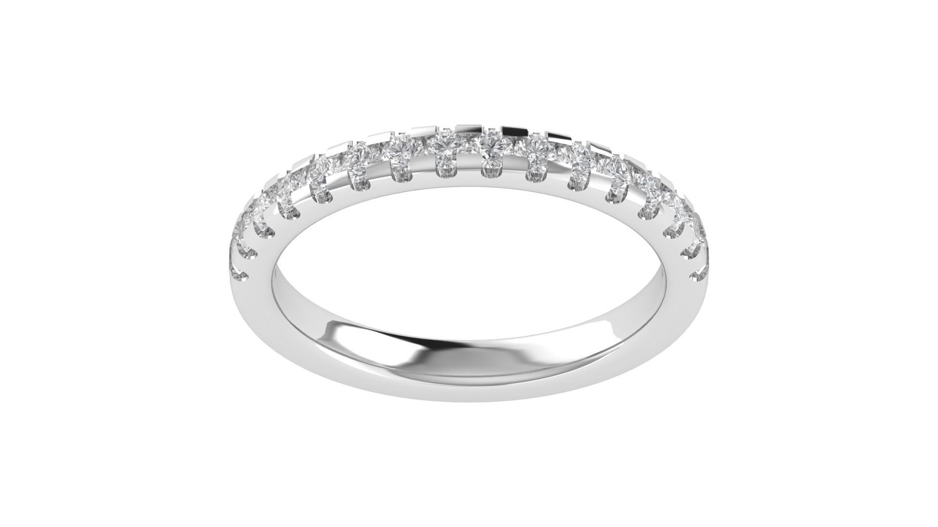 Round Diamond Eternity Band Ring 3dm STL OBJ FBX Renders Details 3D print model_20