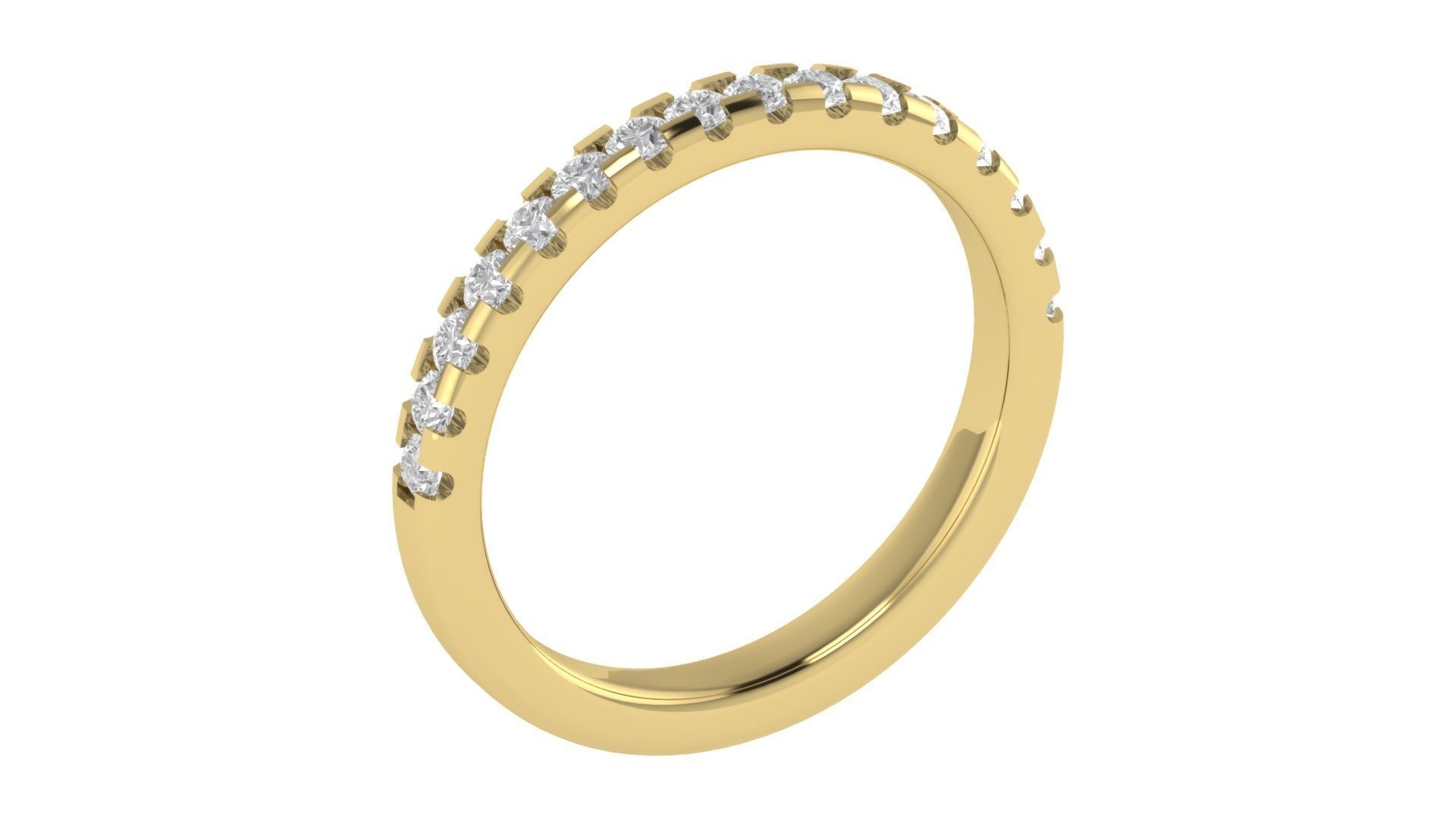 Round Diamond Eternity Band Ring 3dm STL OBJ FBX Renders Details 3D print model_5