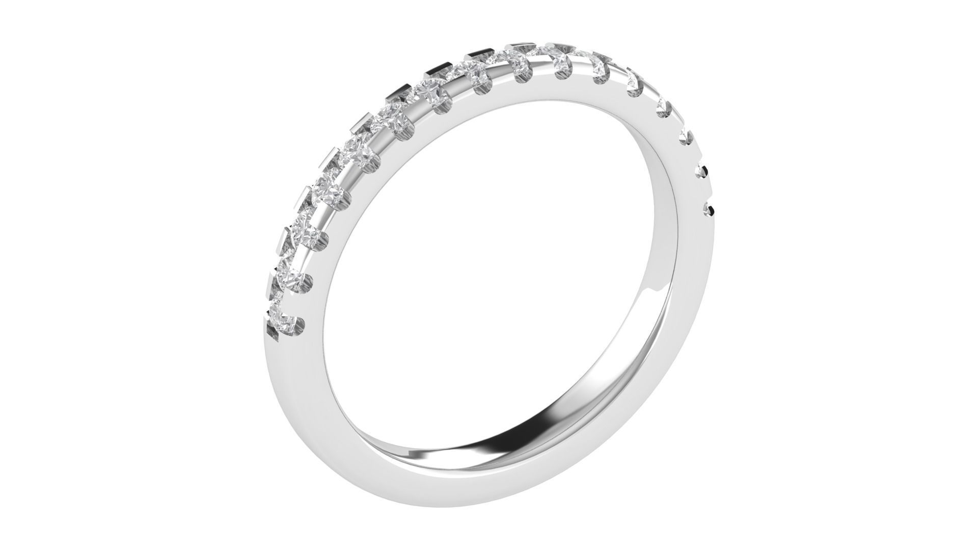 Round Diamond Eternity Band Ring 3dm STL OBJ FBX Renders Details 3D print model_4