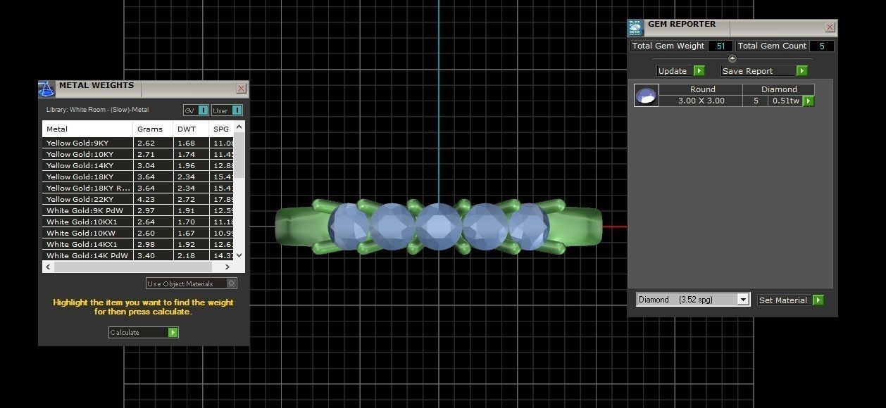 5 Stone Wedding Band Minimalist Ring 3D print model_21