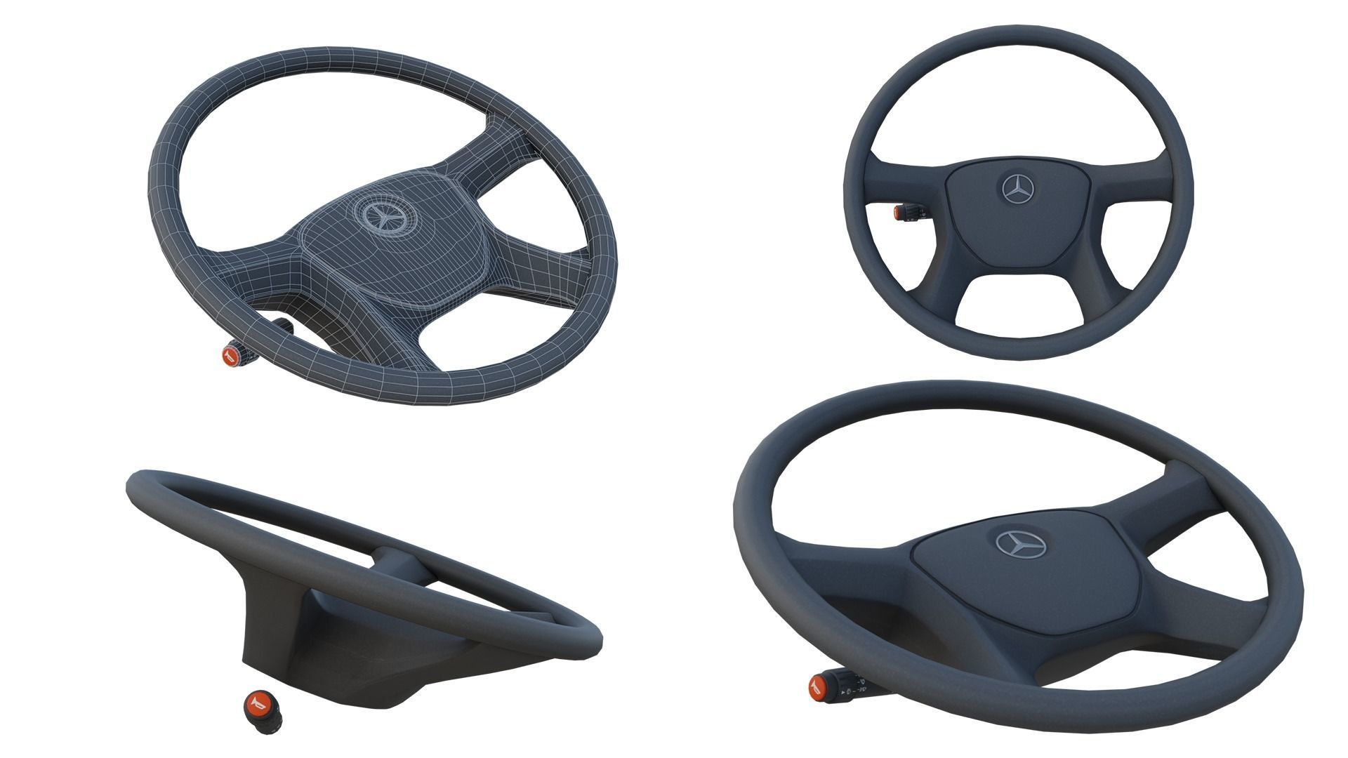 mercy steering wheel only low poly Low-poly 3D model_4