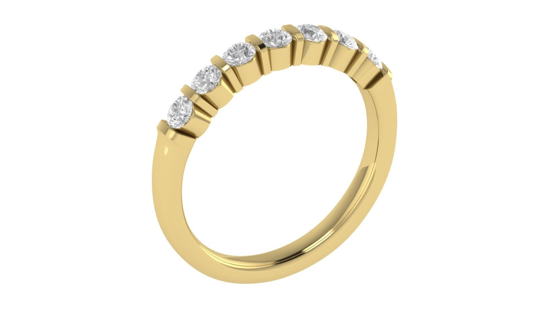 7 Stones BRidal Matching Band 3D print model_3