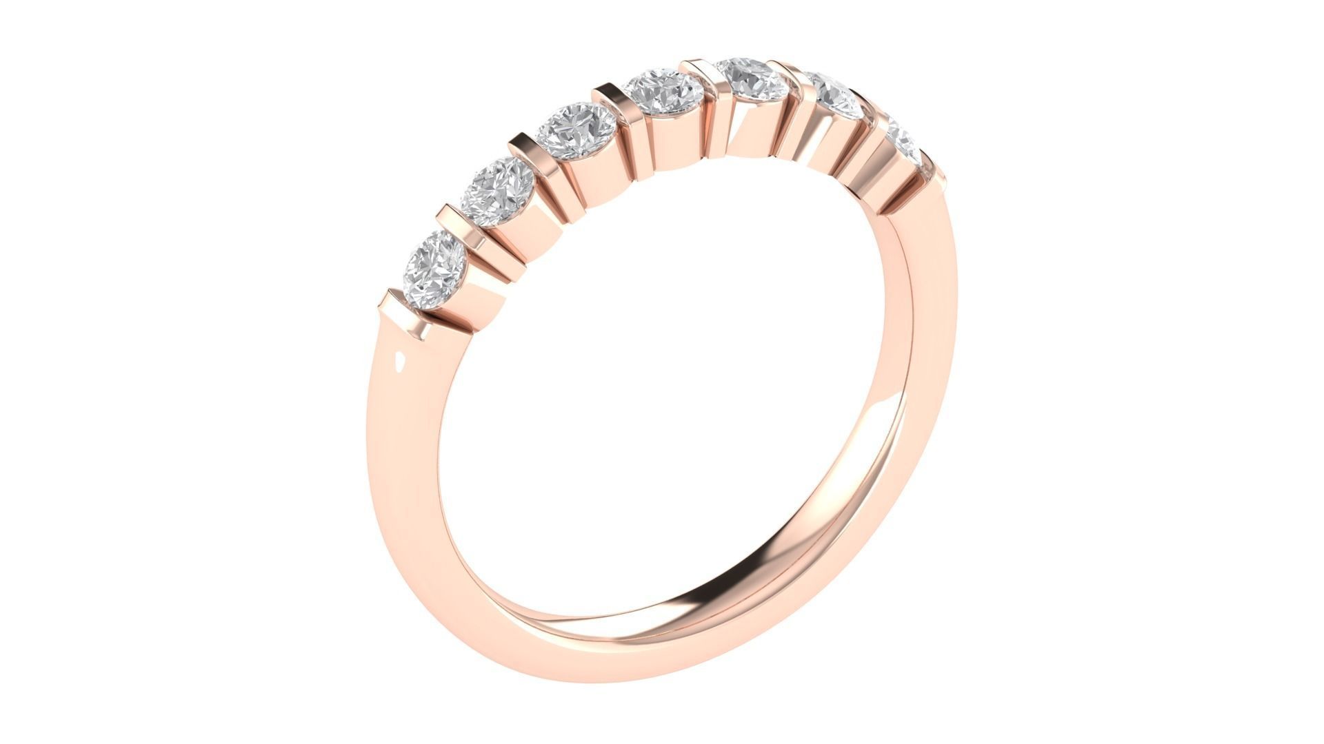 7 Stones BRidal Matching Band 3D print model_5