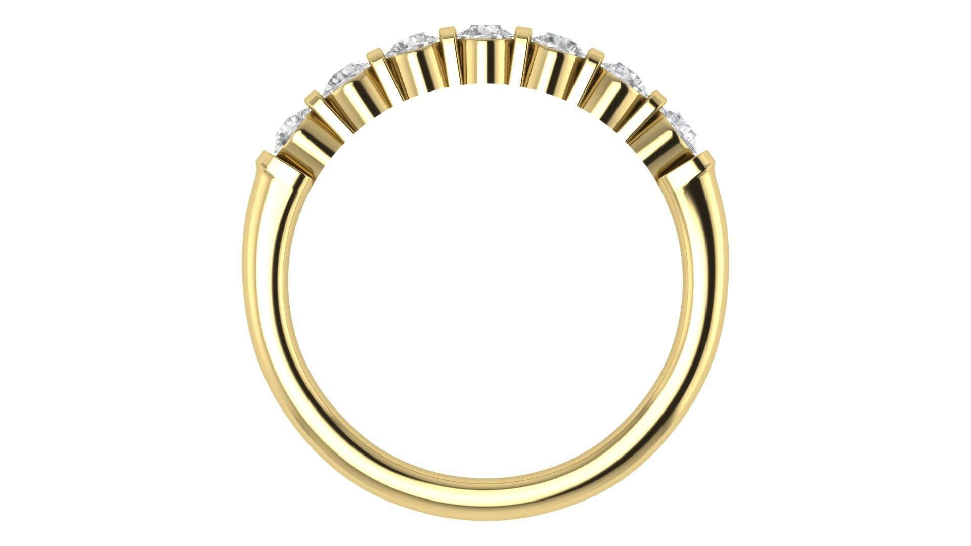 7 Stones BRidal Matching Band 3D print model_7