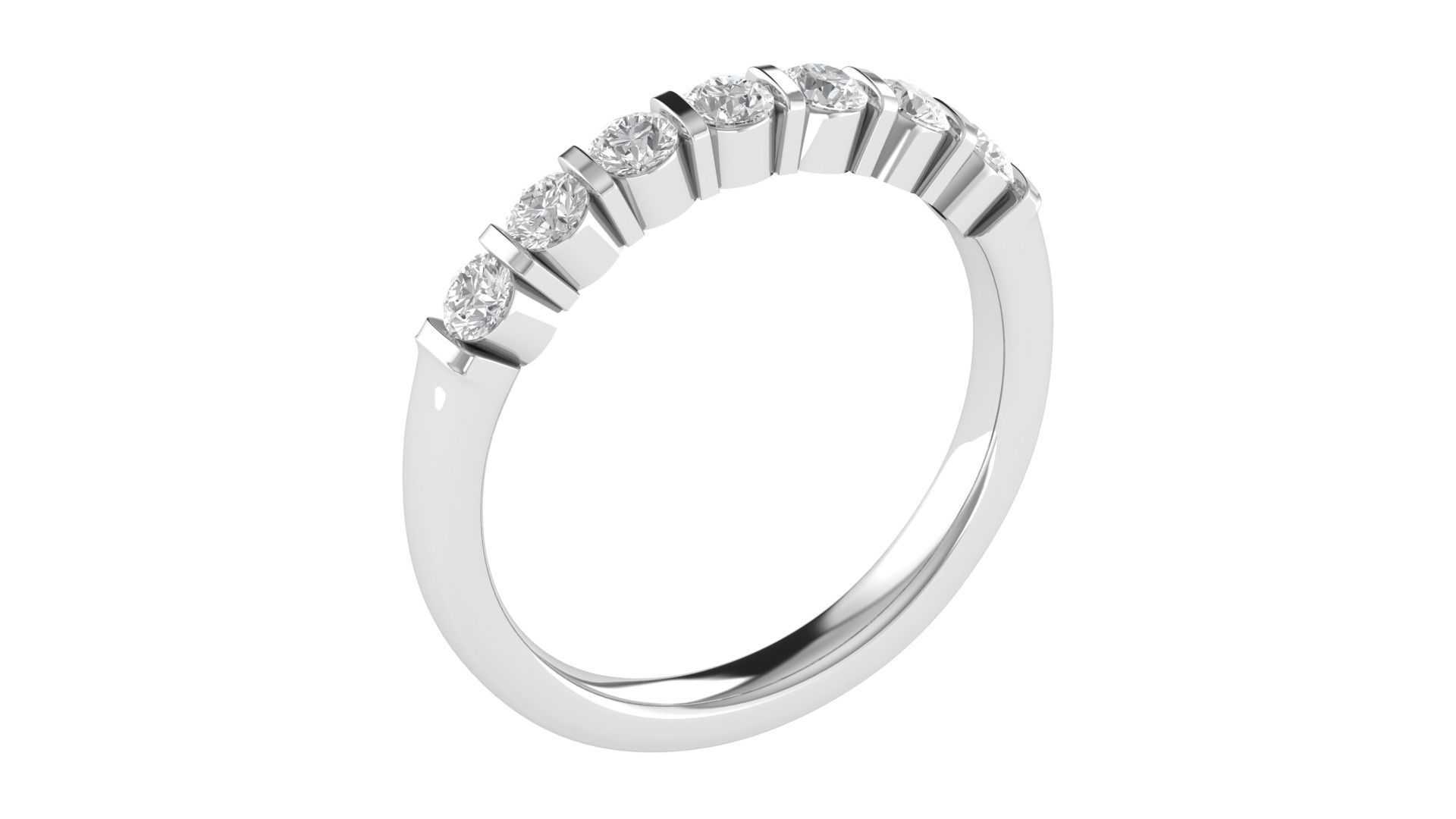 7 Stones BRidal Matching Band 3D print model_4