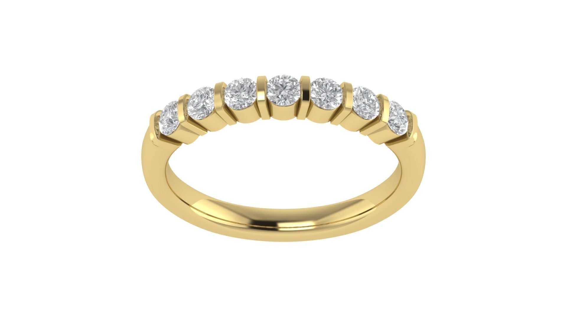 7 Stones BRidal Matching Band 3D print model_19