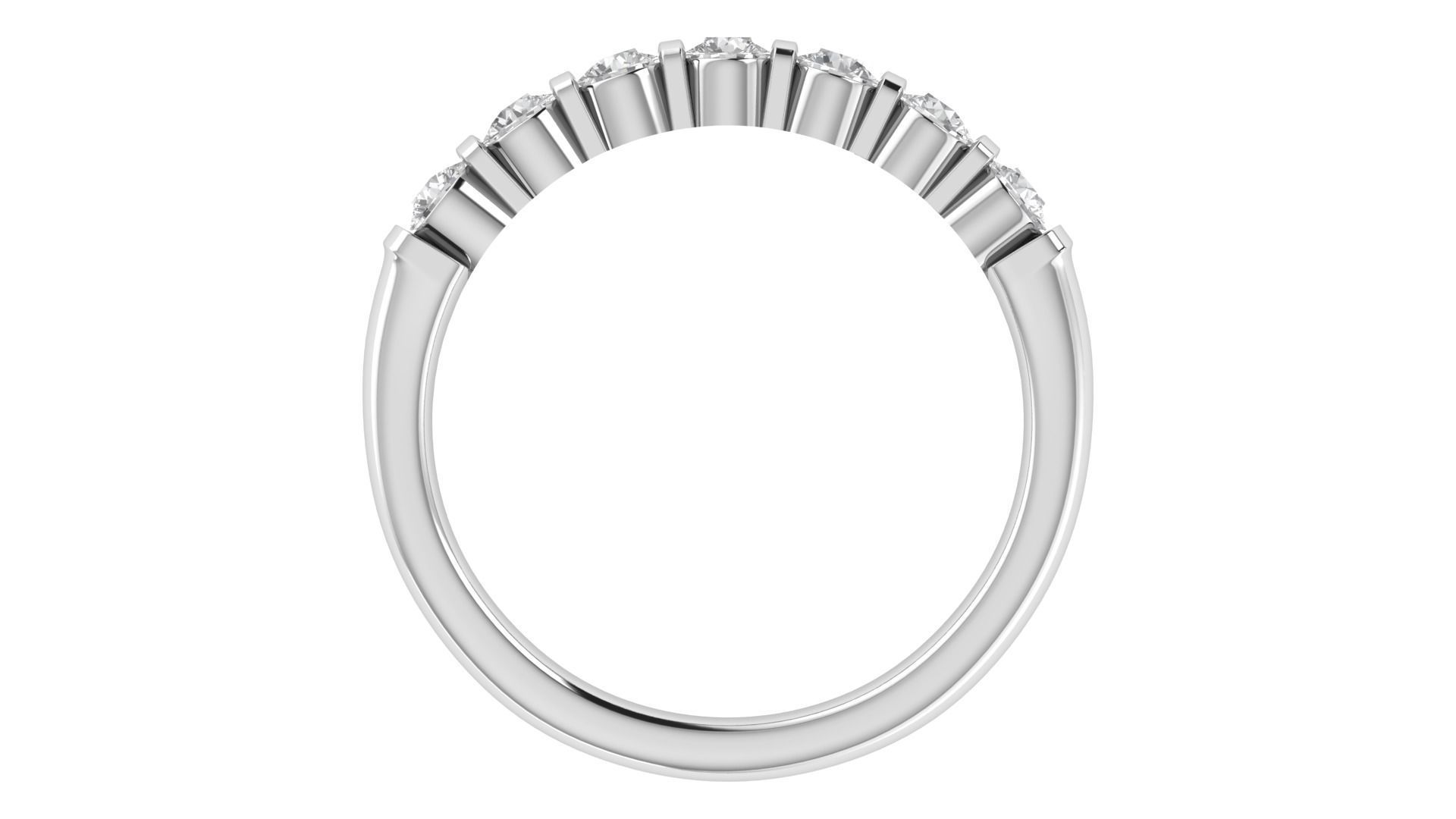 7 Stones BRidal Matching Band 3D print model_8