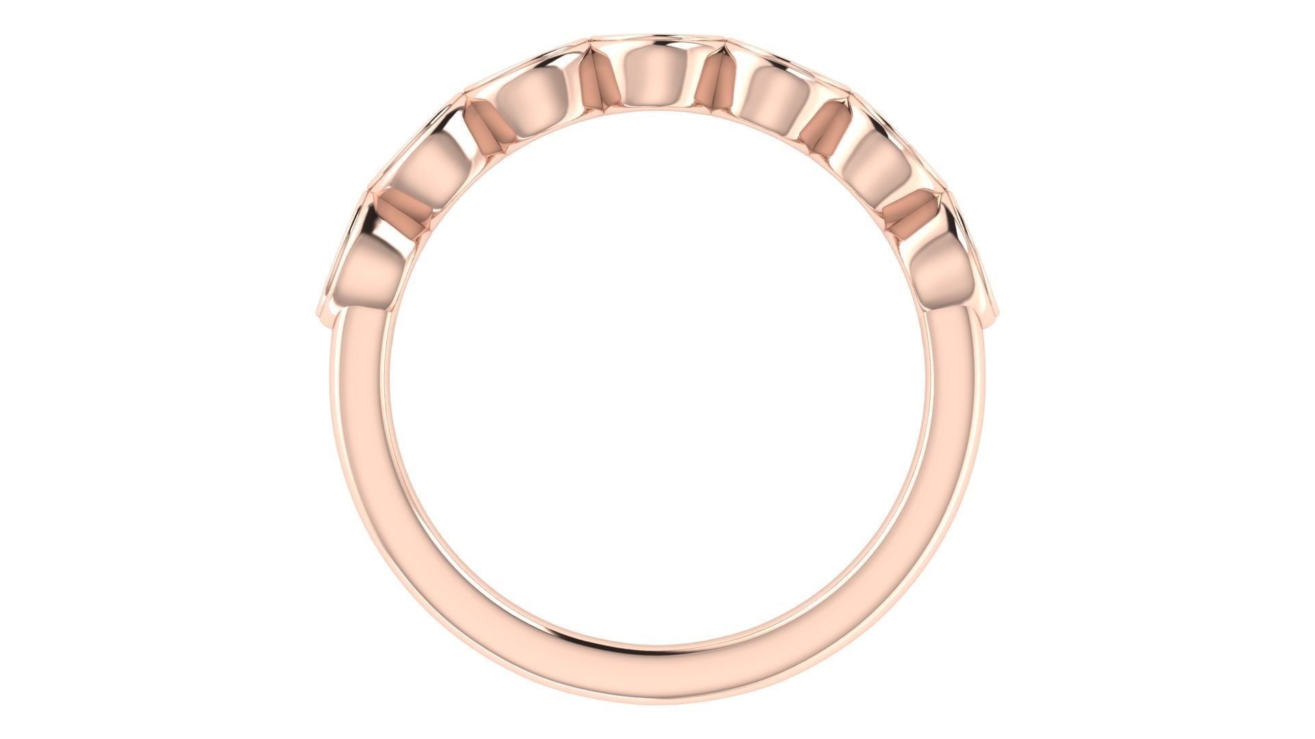 Round Diamond Cluster Minimalist Band  3D print model_8