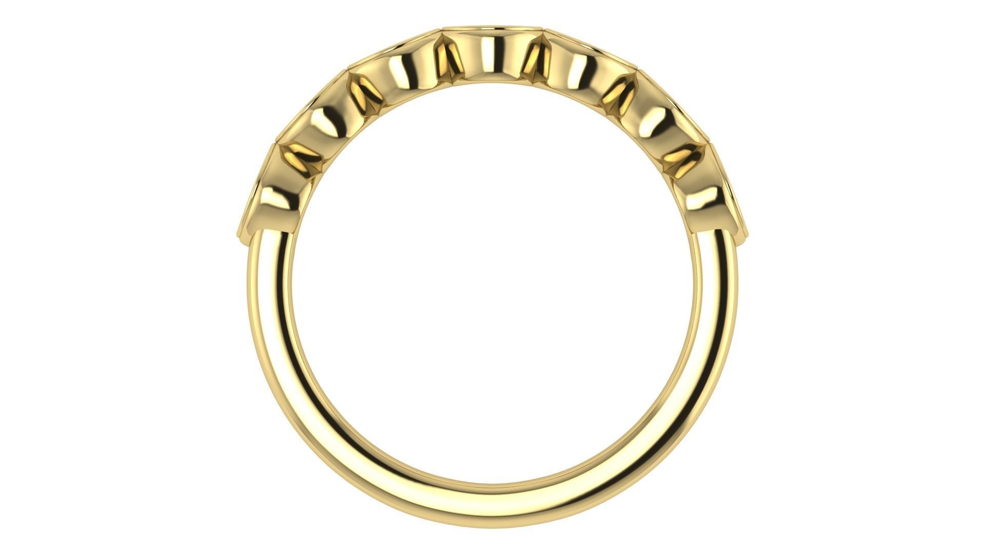 Round Diamond Cluster Minimalist Band  3D print model_7