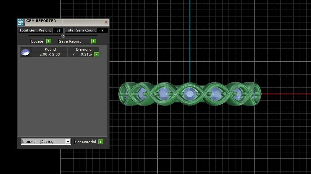 Round Diamond Cluster Minimalist Band  3D print model_20
