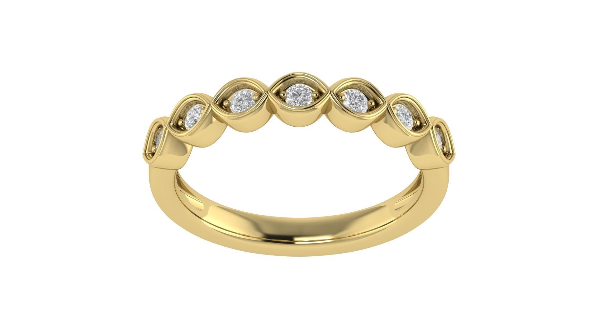 Round Diamond Cluster Minimalist Band  3D print model_21