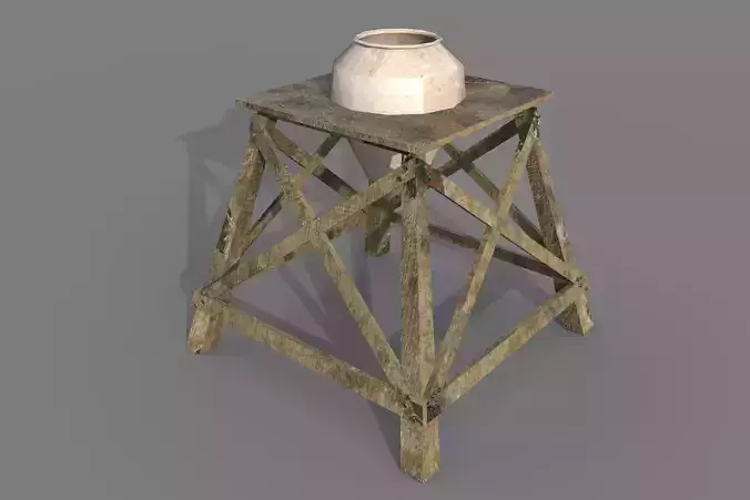 High stool Low poly With PBR Low-poly 3D model