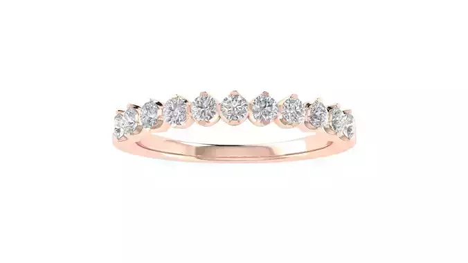 Round Diamond Cluster Band Ring 3dm STL OBJ FBX Renders Details 3D print model