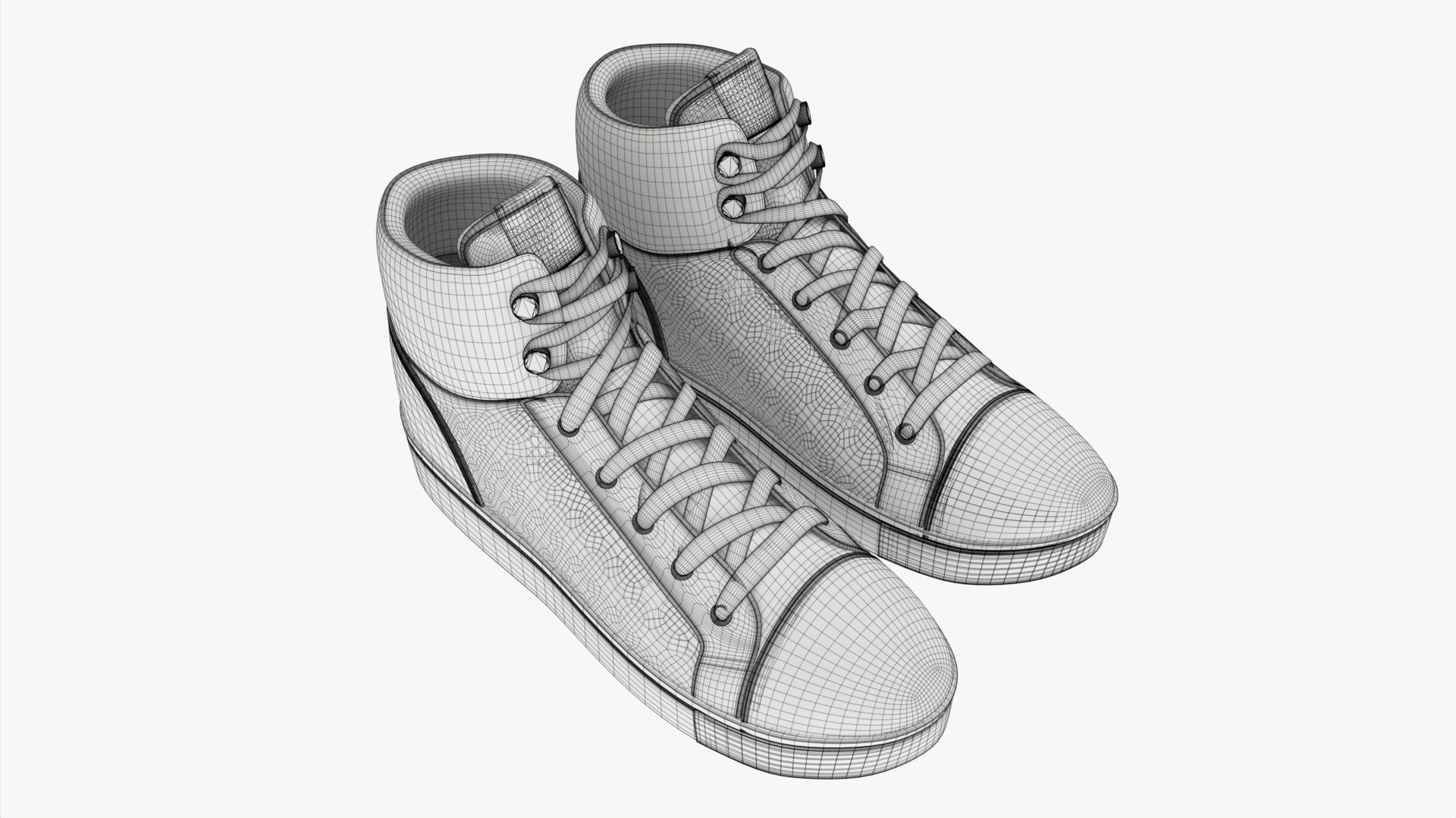High-top Sneakers 3D model_5