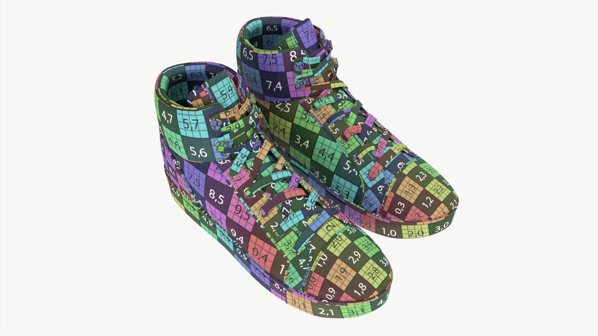 High-top Sneakers 3D model_6