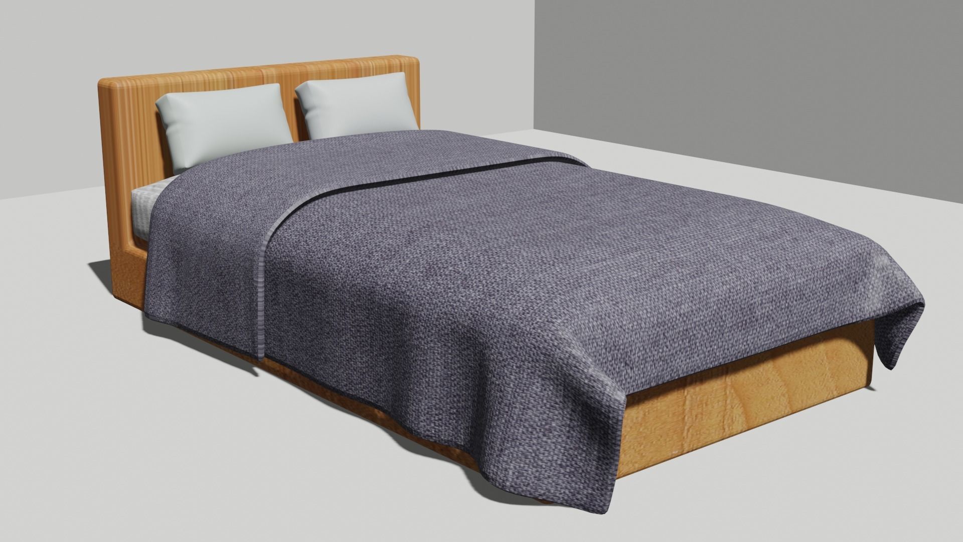 Simple Bed Free 3D model_3