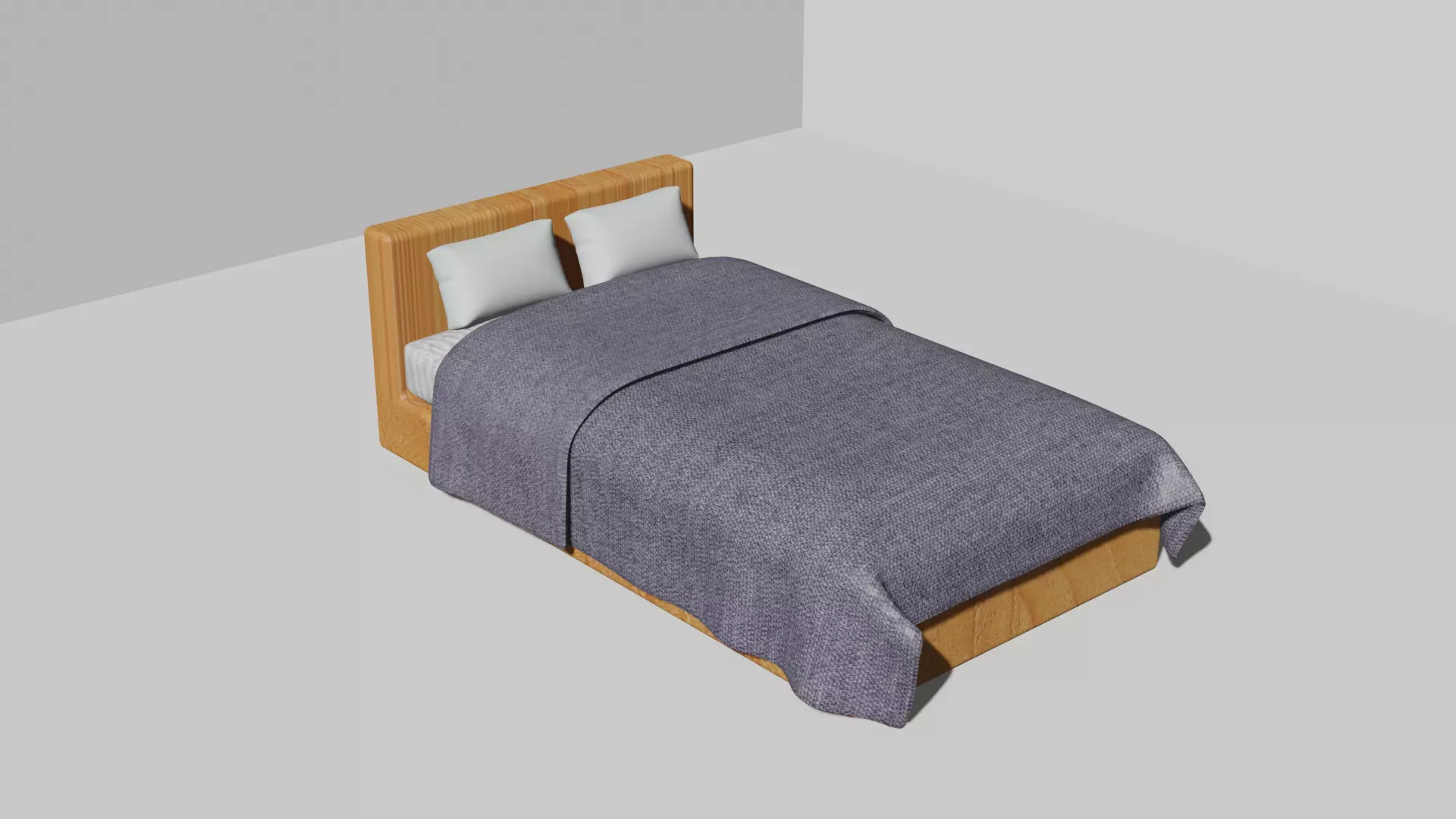 Simple Bed Free 3D model_0