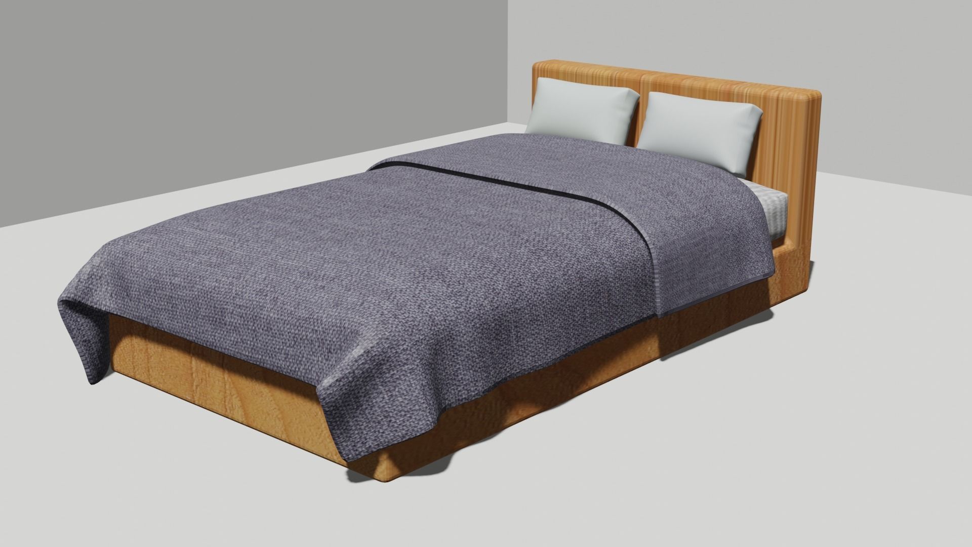 Simple Bed Free 3D model_2