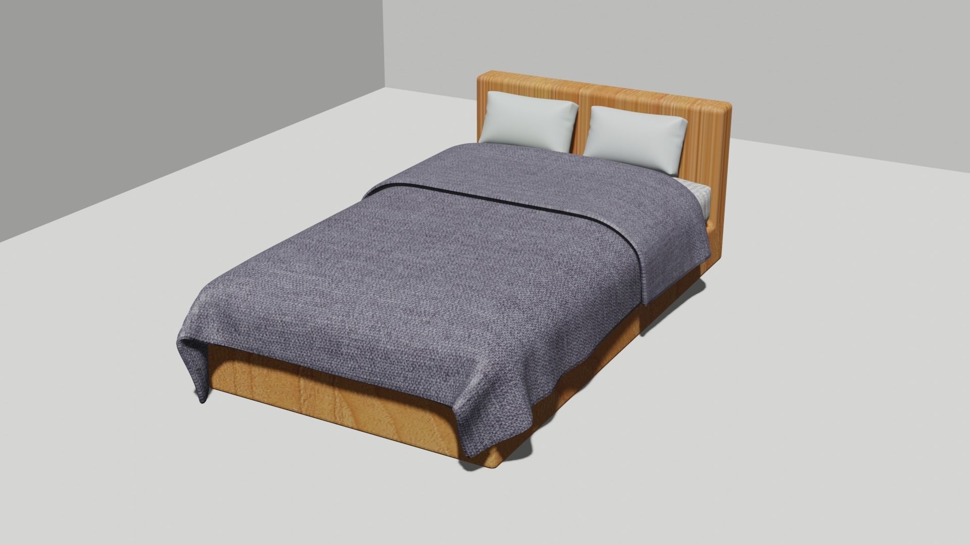 Simple Bed Free 3D model_1