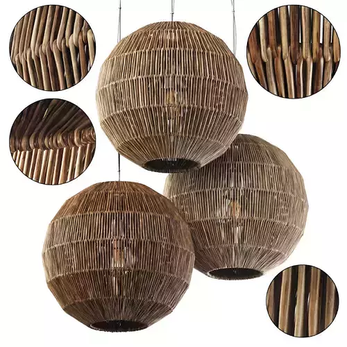 Lamp sphere rattan n2