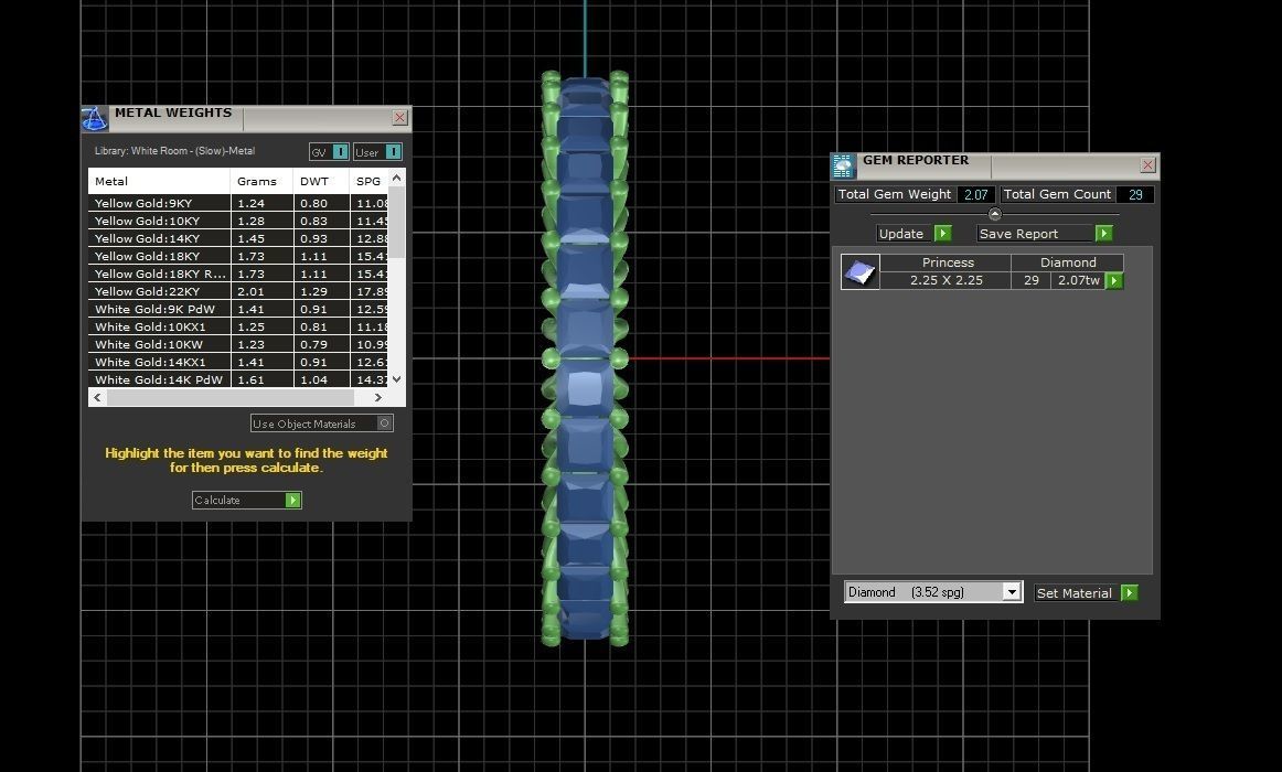 Princess Diamond Full Eternity Band Ring 3D print model_15
