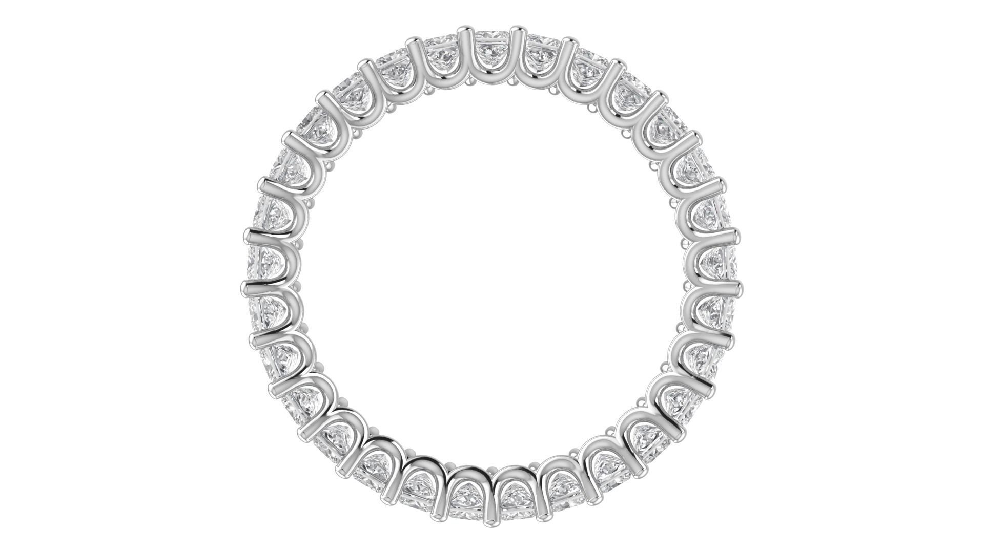Princess Diamond Full Eternity Band Ring 3D print model_4