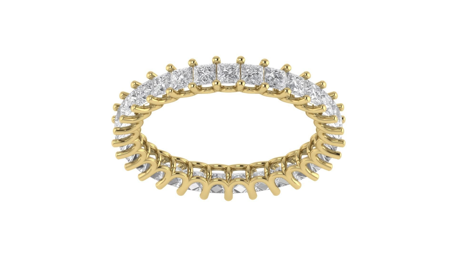 Princess Diamond Full Eternity Band Ring 3D print model_14