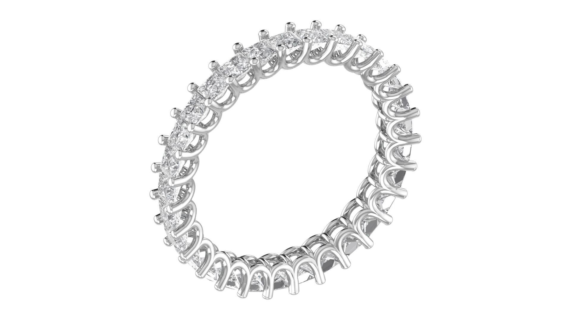 Princess Diamond Full Eternity Band Ring 3D print model_2
