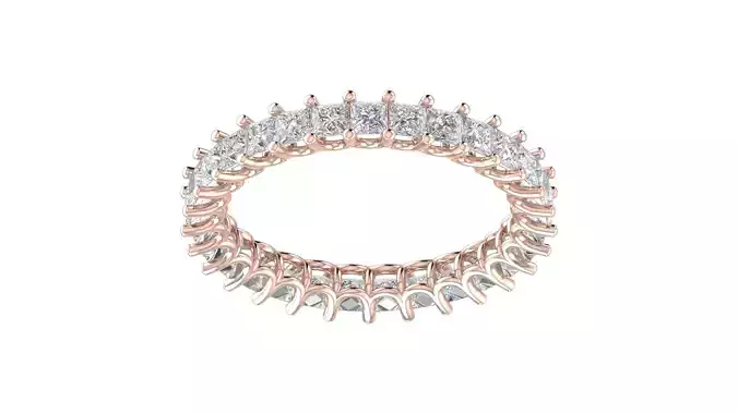 Princess Diamond Full Eternity Band Ring 3D print model