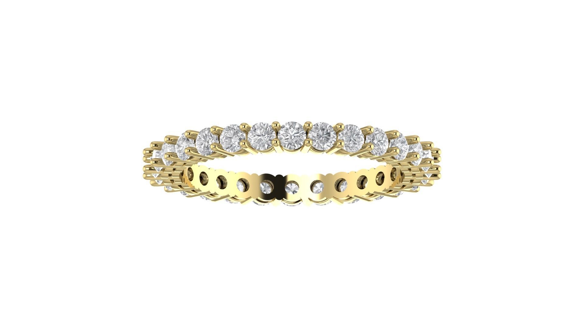 Light Weight Wedding Round DiamondFull Eternity Band Ring 3D print model_9