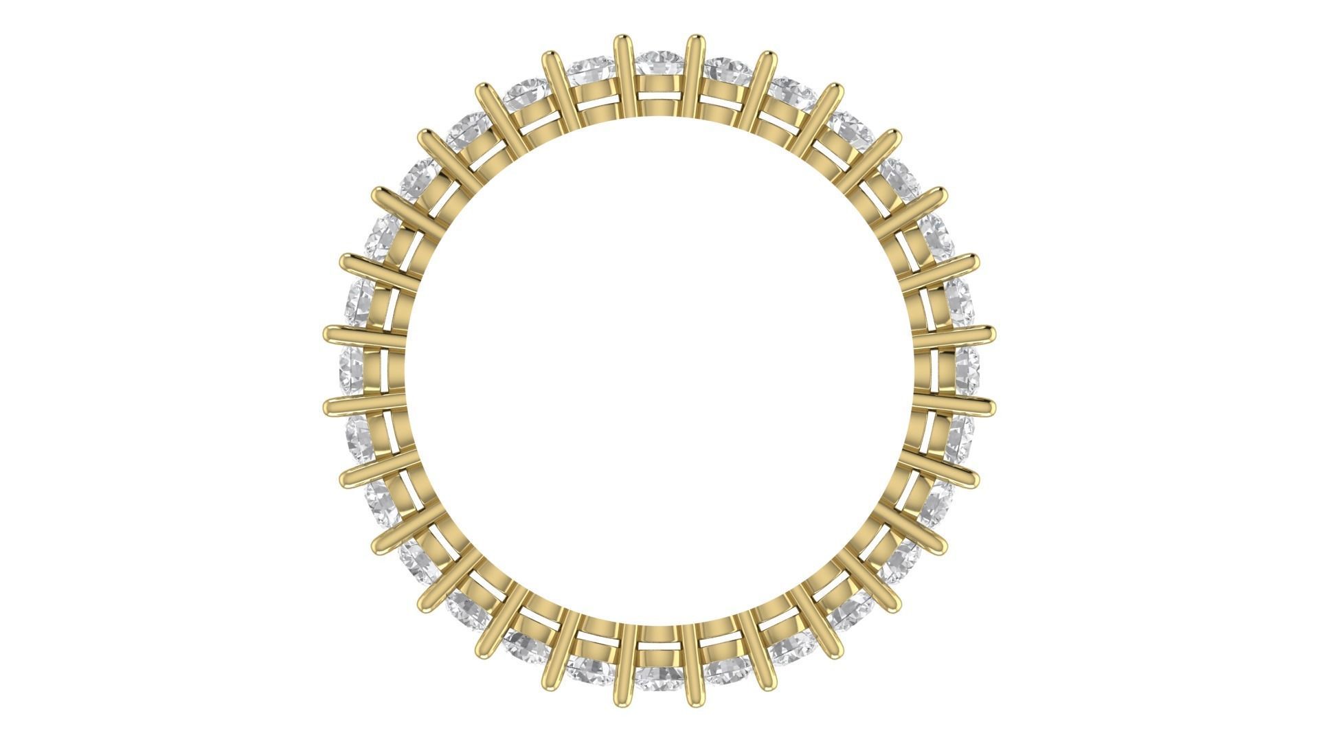 Light Weight Wedding Round DiamondFull Eternity Band Ring 3D print model_6