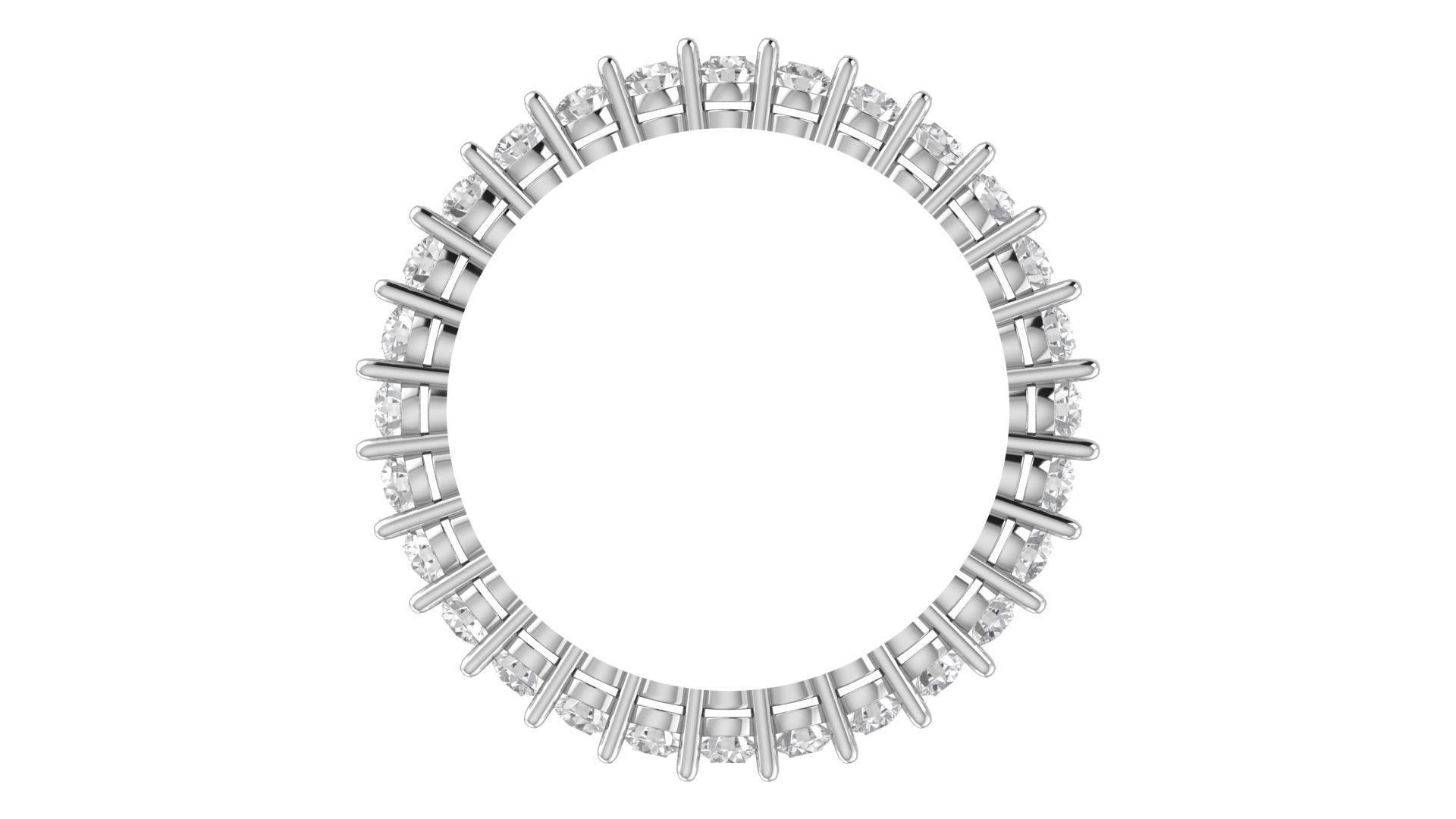 Light Weight Wedding Round DiamondFull Eternity Band Ring 3D print model_5