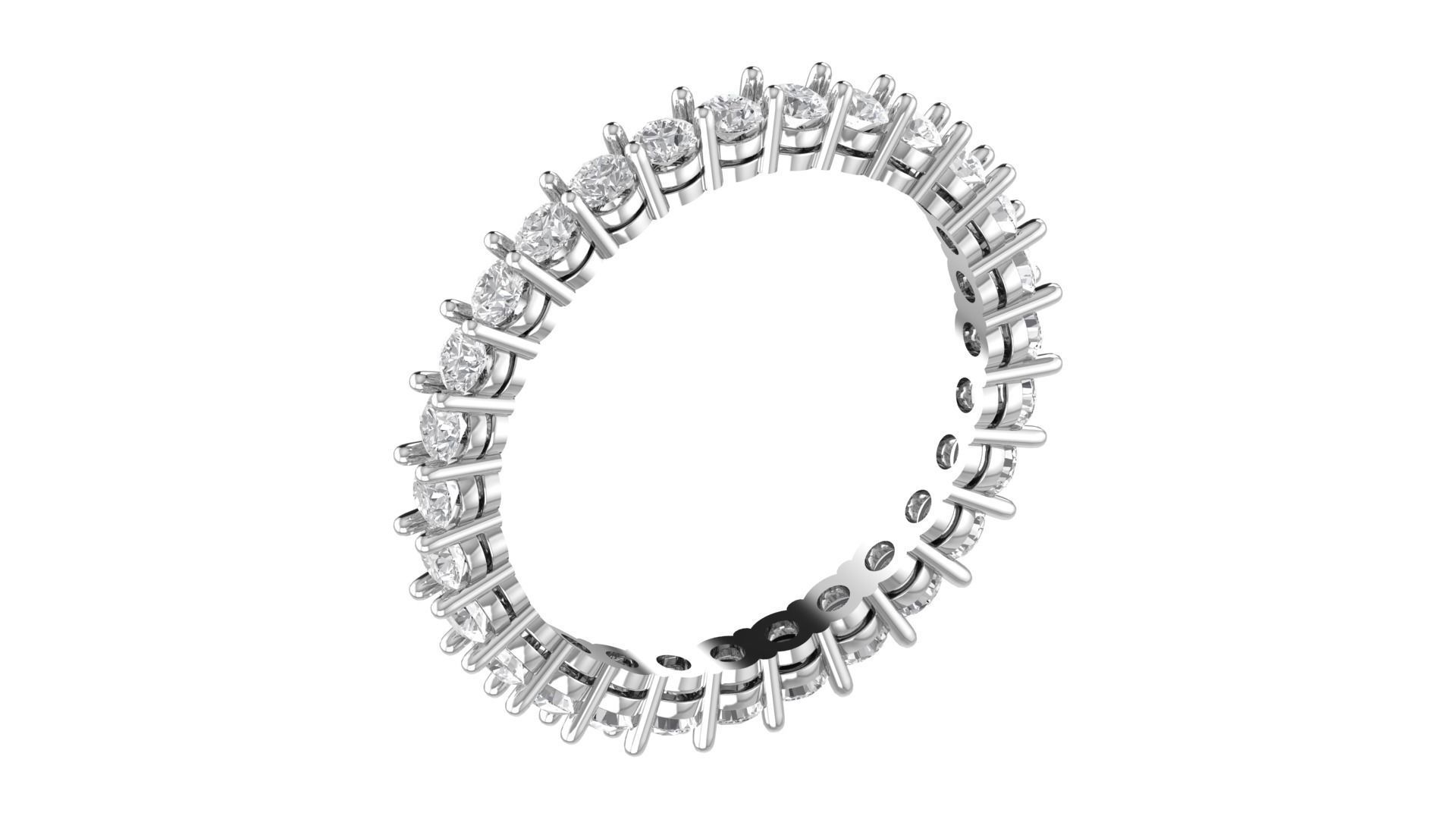 Light Weight Wedding Round DiamondFull Eternity Band Ring 3D print model_3