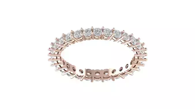 Light Weight Wedding Round DiamondFull Eternity  Band Ring  3D print model