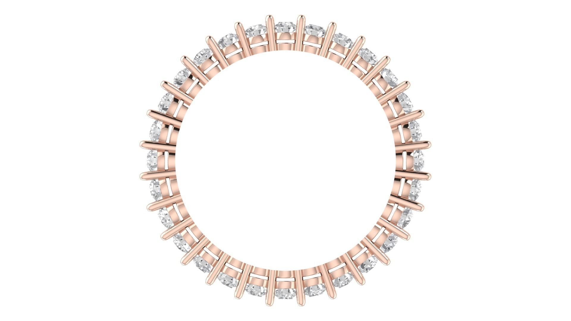 Light Weight Wedding Round DiamondFull Eternity Band Ring 3D print model_4