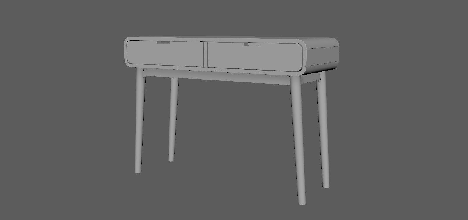 Table in Walnut Wood Finish 3D model_16