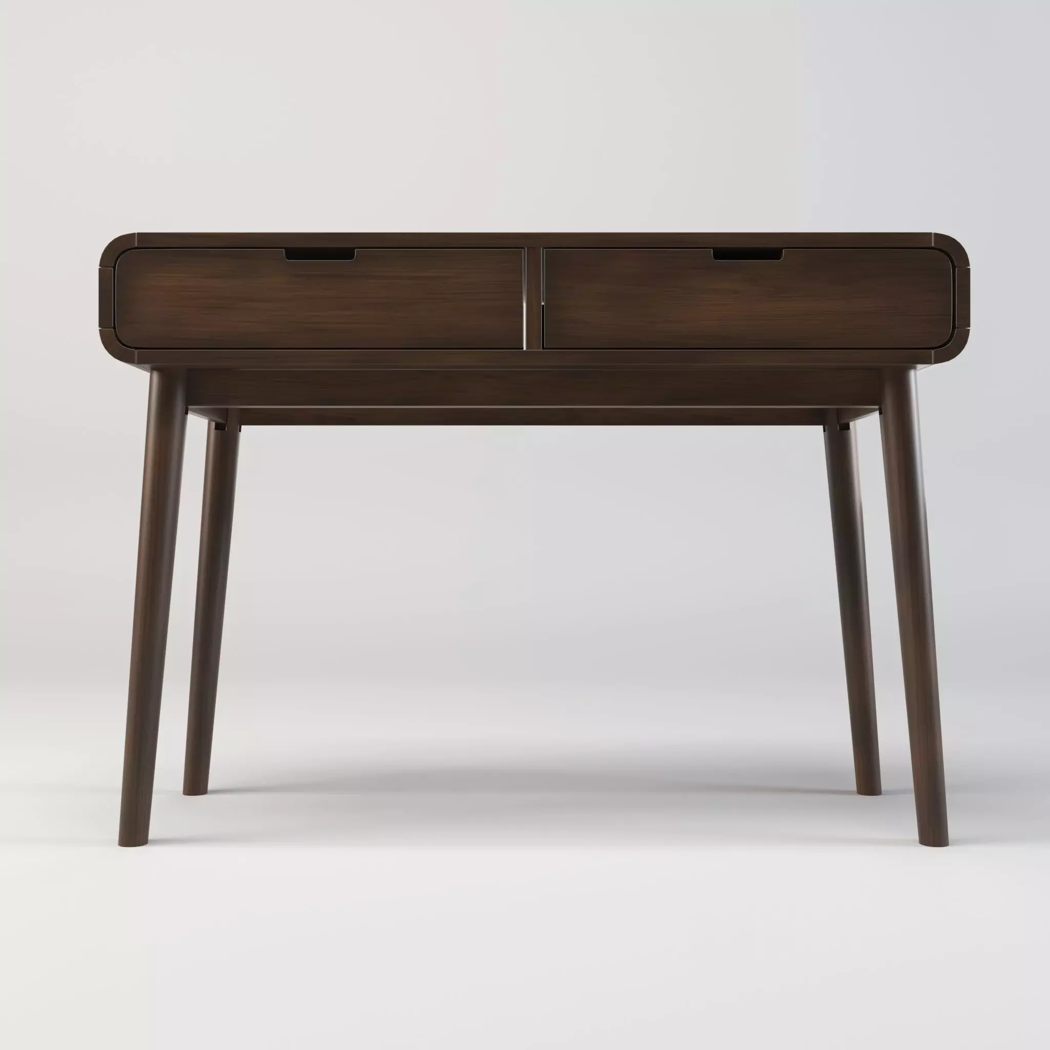 Table in Walnut Wood Finish 3D model_0