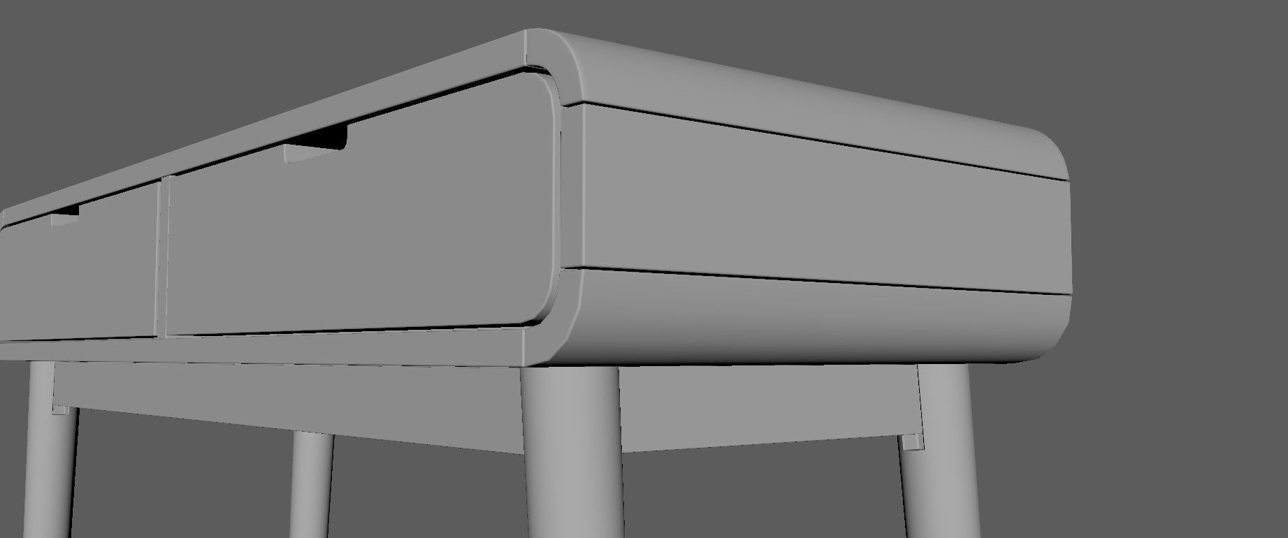 Table in Walnut Wood Finish 3D model_26