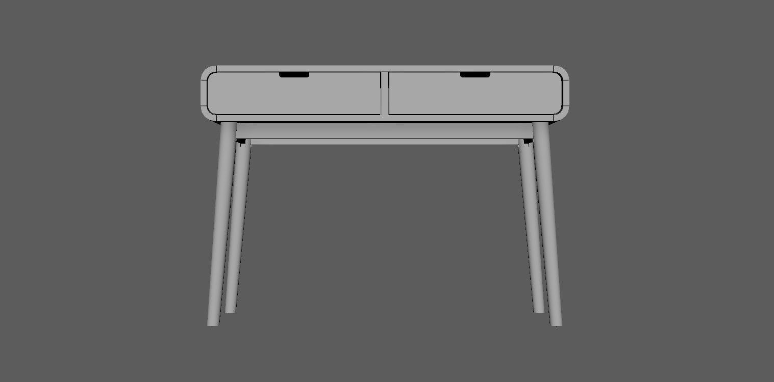 Table in Walnut Wood Finish 3D model_24