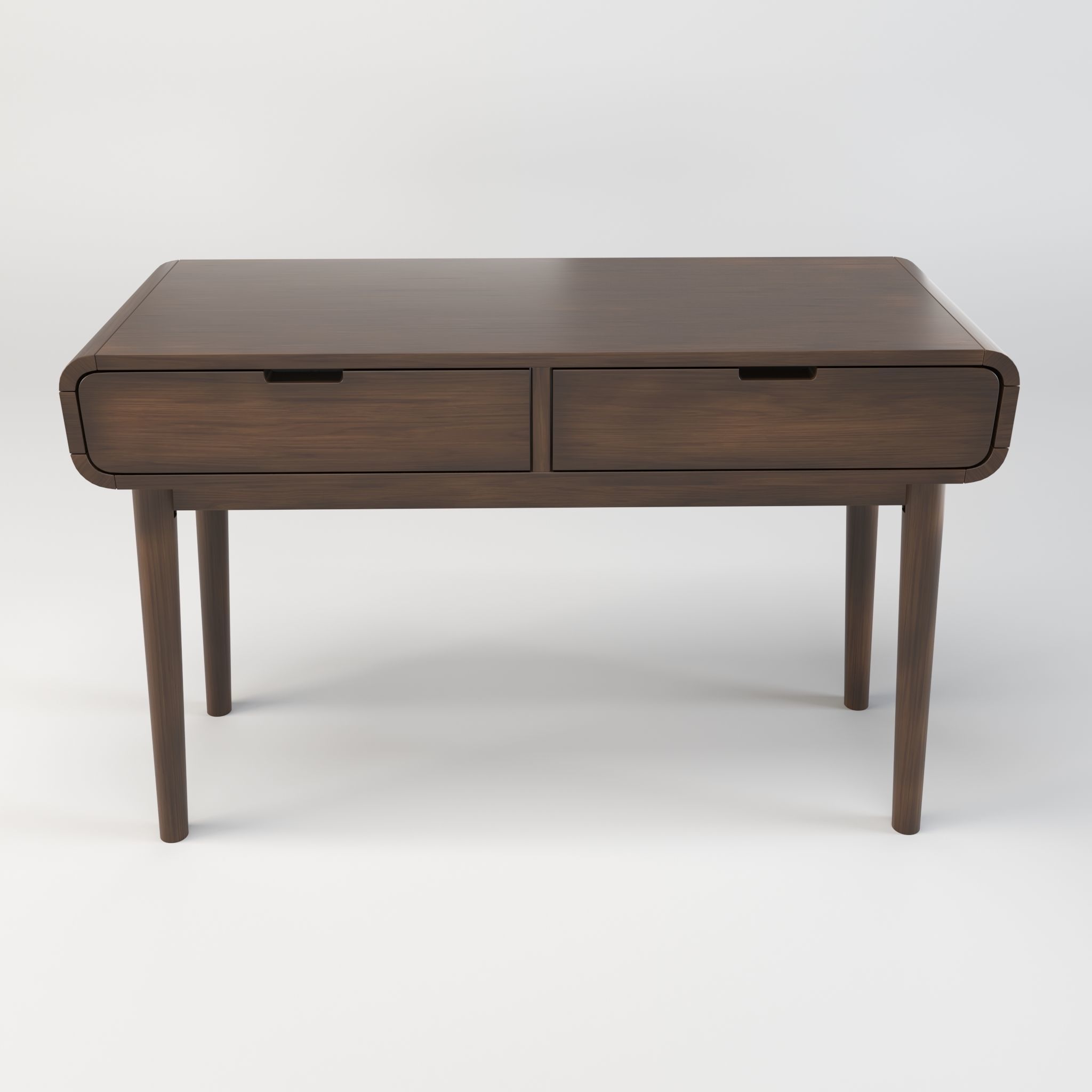 Table in Walnut Wood Finish 3D model_2