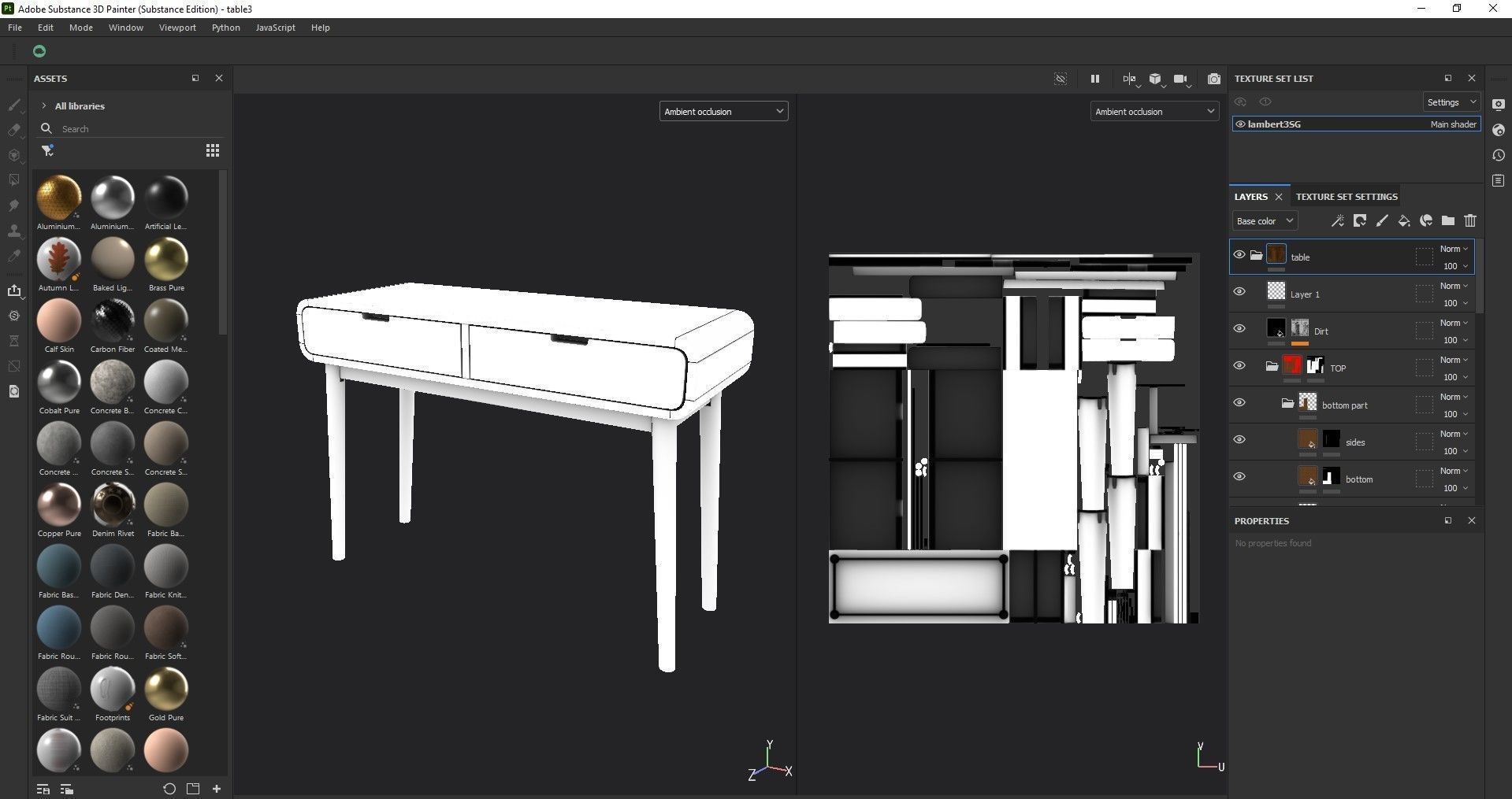 Table in Walnut Wood Finish 3D model_12