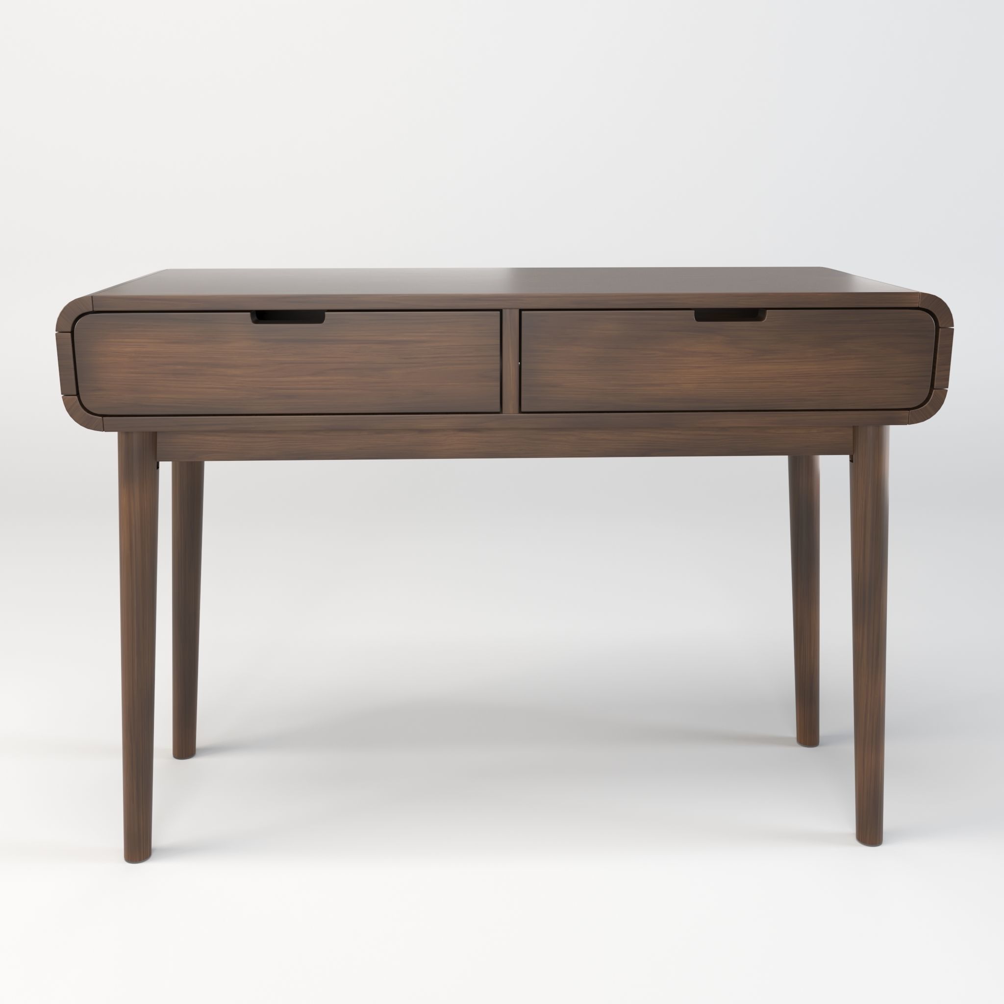 Table in Walnut Wood Finish 3D model_4